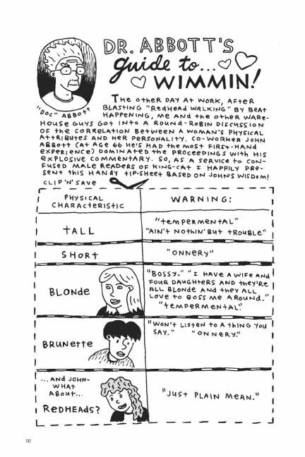 "Dr. Abbott's Guide To Wimmin" by John Porcellino