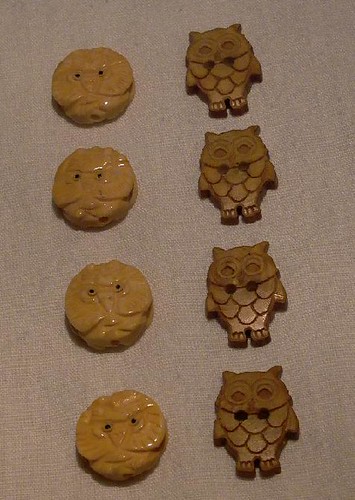 owl beads and buttons