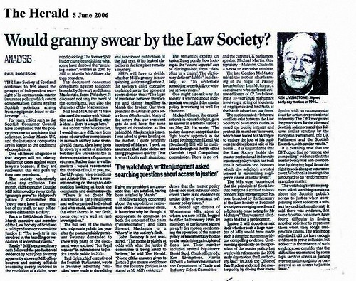 The Herald 5 June 2006 - Would granny swear by the law society