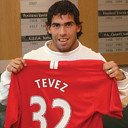 Carlos Tevez Signs for Manchester United with His Jersey