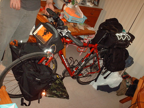Partially packed bike