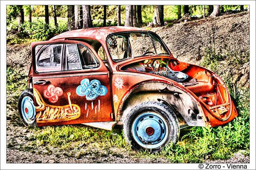Old Hippie VW. Gesehen im Waldviertel - Blockheide