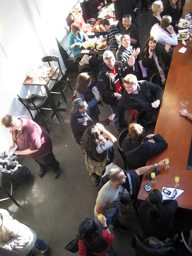 Crowd waiting to eat at Essex