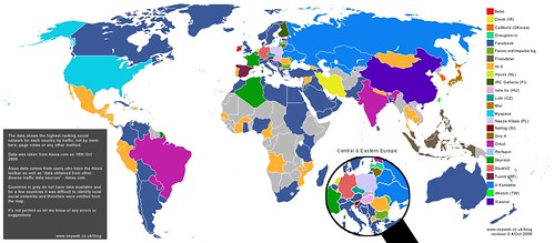 Social Network World Map 2008