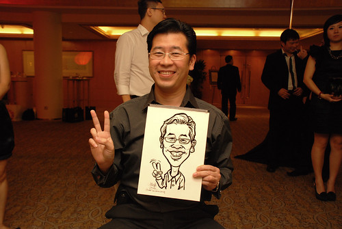 caricature live sketching for Great Eastern Achievers Nite 2011 - 4