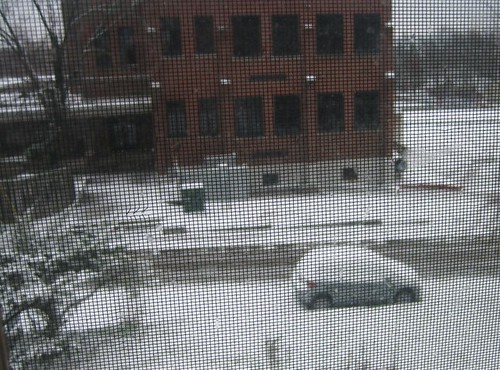 071215. my snowy, lonely car.