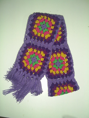 Cachecol squares croche by Scheila Veiga Crochet