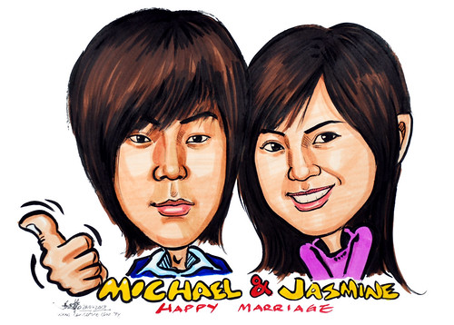 couple caricatures in colour 260408