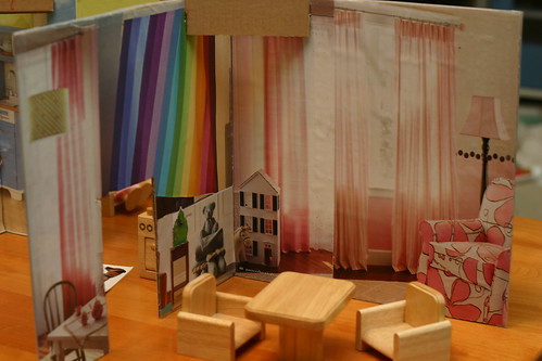cardboard dollhouse: play room