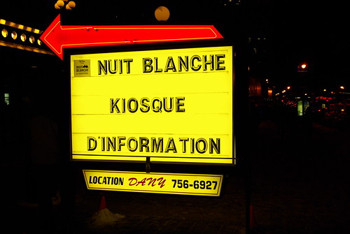 Panneau - Nuit blanche à Montréal 2008