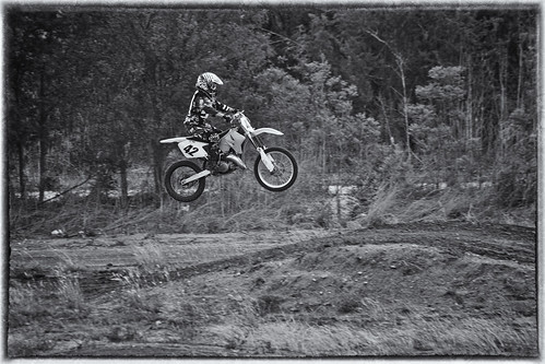 Brittany jump in black and white