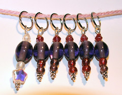 Purple and Garnet Red Stitch Markers