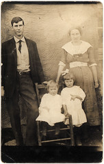 vintage family: great grandparents and children