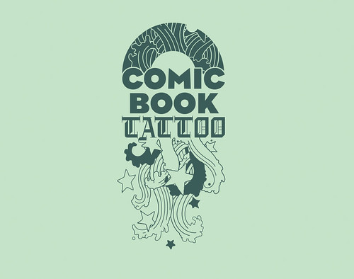 Comic Book Tattoo logo design. Art direction and design for the graphic 