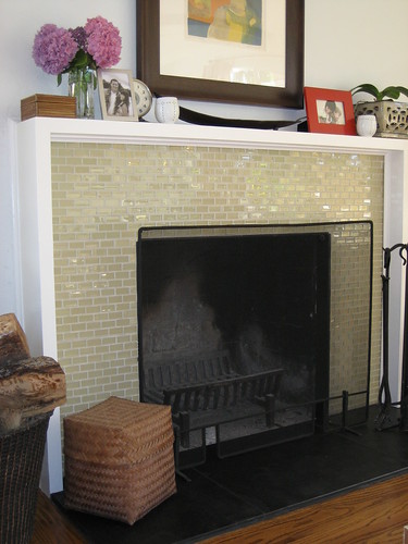fireplace surrounds tile. Beautiful Glass Tile Fireplace