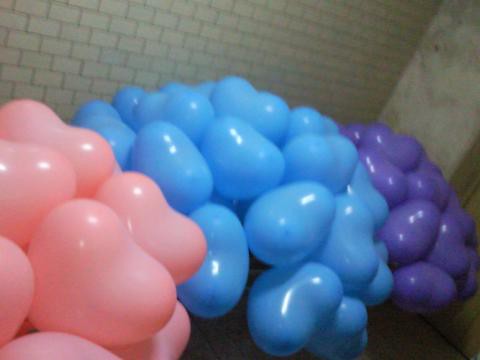 愛心空飄氣球，粉紅，粉藍，粉紫，共80顆，外送婚宴 by dod_balloon