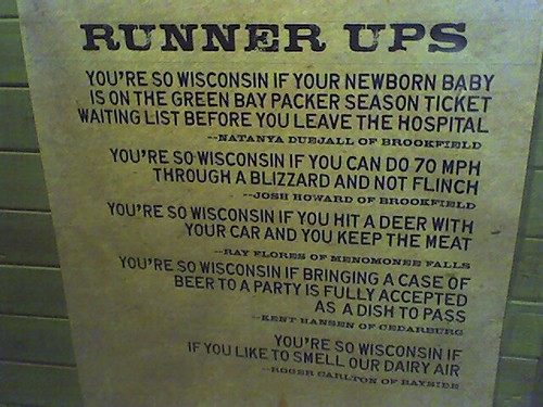 You're so Wisconsin - runner ups