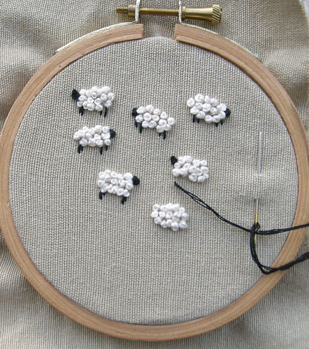 French Knot Sheep from incywincystitches