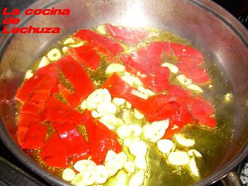 Bacalao salsa pimientos cacerola