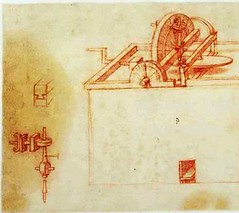 F805r-Codex Atlanticus- Torno a pedales (parte)-Biblioteca Ambrosiana