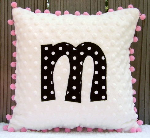 Applique Initial Pillows for Kids