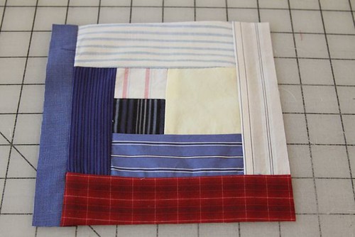 How to Make a Recycled Shirt Memory Quilt Square in a Very Cool Modified Log Cabin Diamond