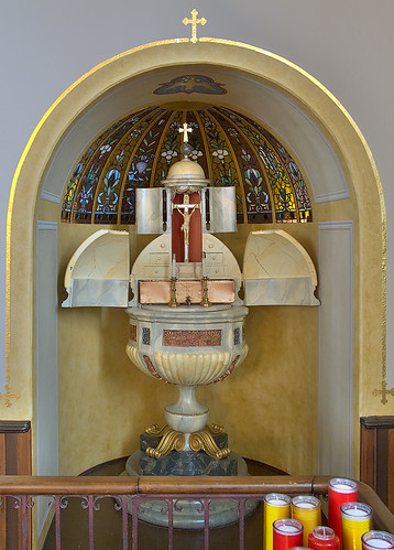 Saint Joseph Shrine, in Saint Louis, Missouri, USA - baptismal font