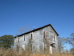 Old building on TX105 entering Washington County, Texas, USA