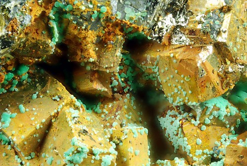 malachite hemisphare on weathered pyrite