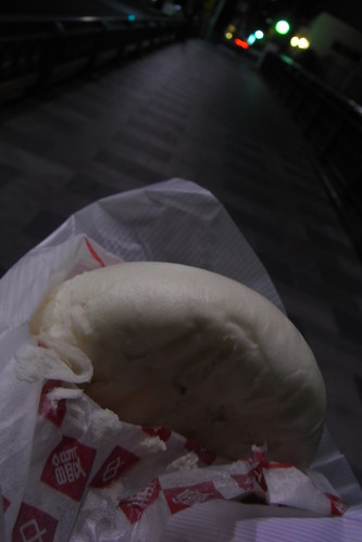 hot steamed bun on the cold night