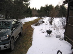 Cleared driveway to the cabin