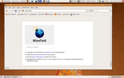 Firefox 3.1 pré-alpha1 sous Ubuntu 8.04 LTS