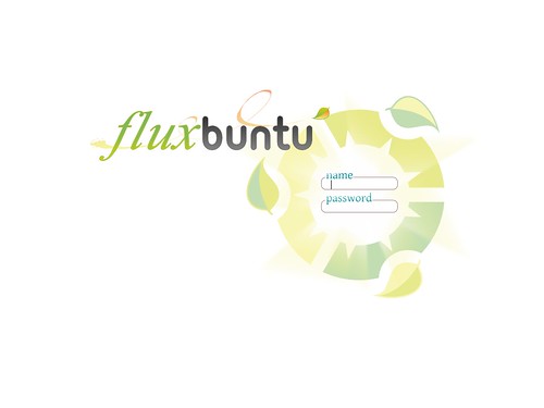 L'écran de connexion de Fluxbuntu