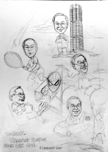 Caricatures DBS pencil sketch