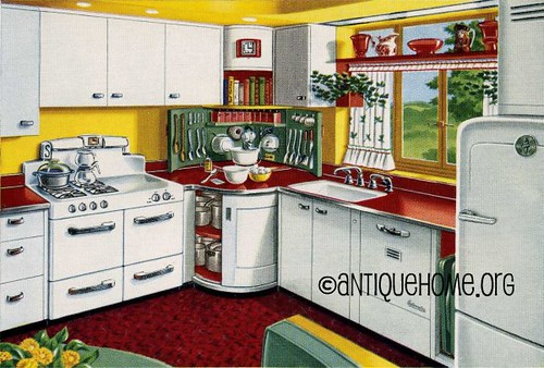 Mixing Corner - 1950s Kitchen Design in Red and Yellow - a photo ...