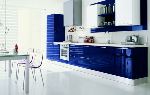 modern blue kitchen