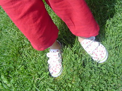 Her new cherry shoes
