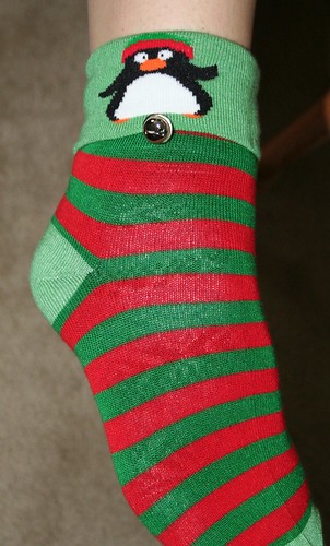 penguin christmas sock