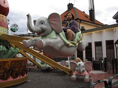 John flying high on an elephant