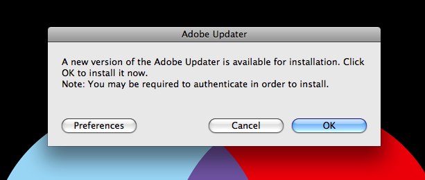 Adobe Updater precisa de um update