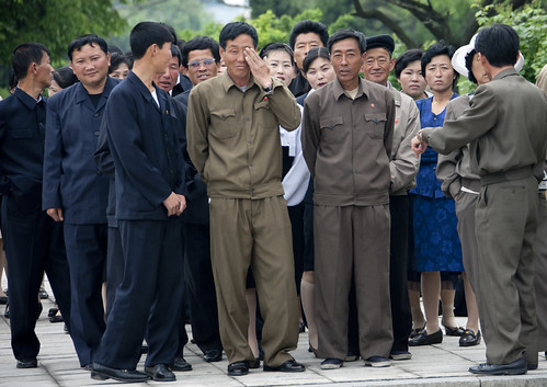 north korean people. North Korean people in Juche