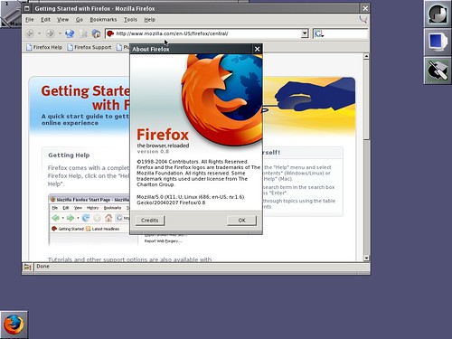 Firefox 0.8 sous Linux Slackware 12.0