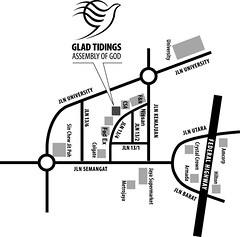 Map to Glad Tidings Petaling Jaya