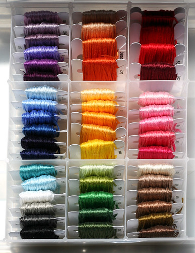 Organized embroidery floss