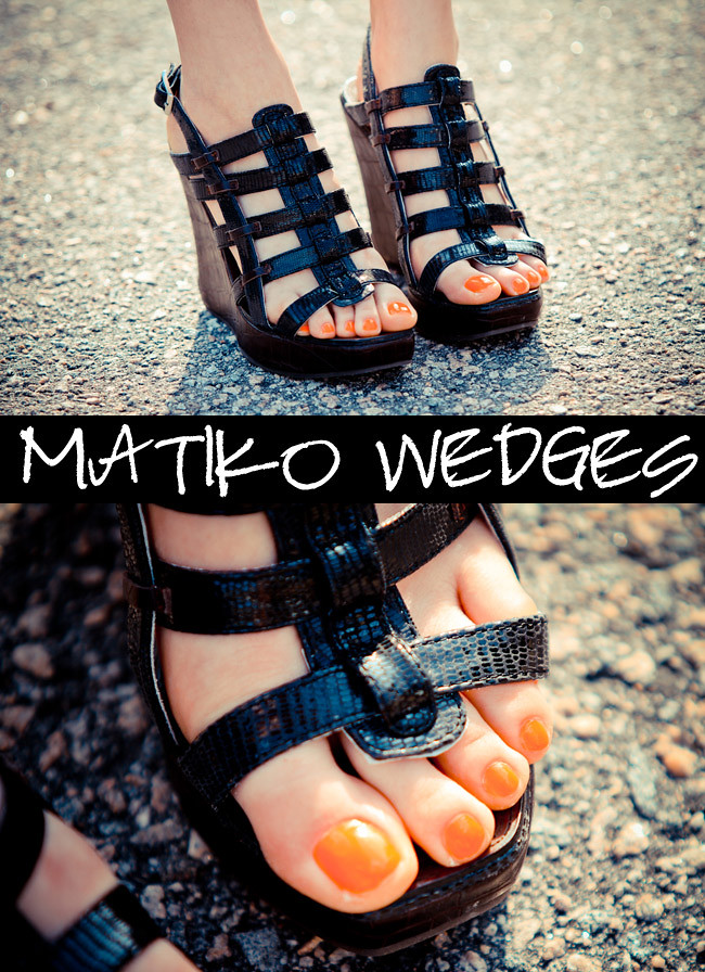Sandals, Matiko Wedges, Fashion Shoes, Essie Orange nail polish