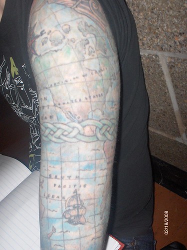 Map tattoo on arm