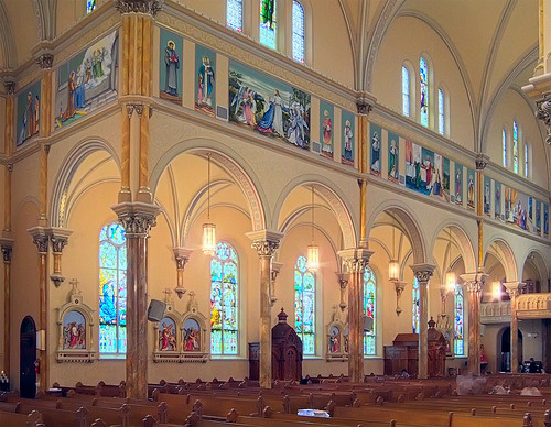 Saint Anthony of Padua Roman Catholic Church, in Saint Louis, Missouri, USA - nave