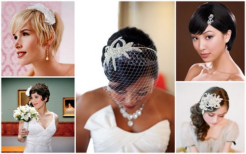 There are some fabulous options for short hair such as wearing a birdcage 