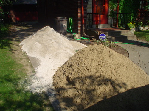 Sand & Stone in driveway