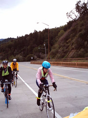 Riders on White's Hill near the crest
